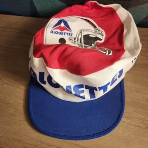 Vintage Montreal Alouettes CFL Painter Hat Red White Blue Soft Cap Retro Sport